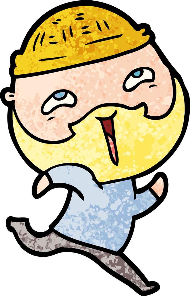 cartoon happy bearded man vector