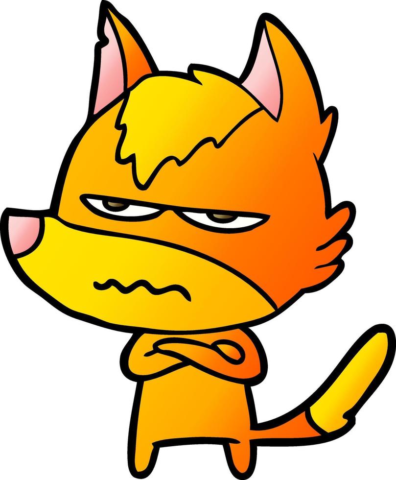 angry fox cartoon character vector