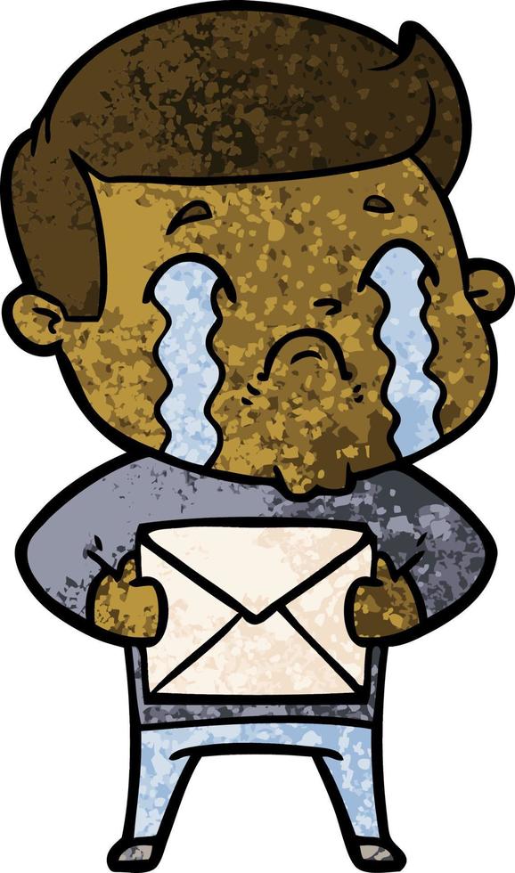 cartoon man crying vector