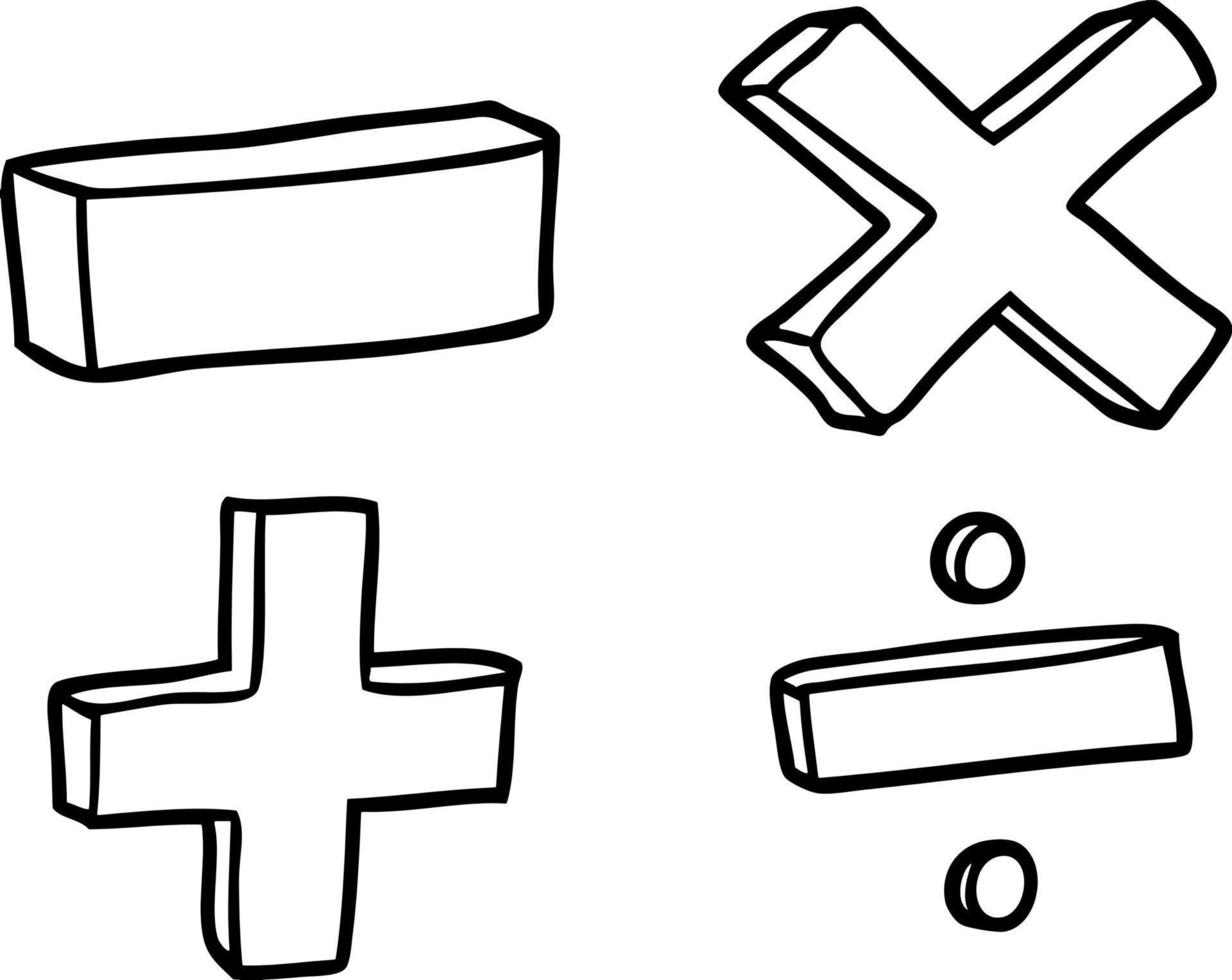 cartoon math symbols vector