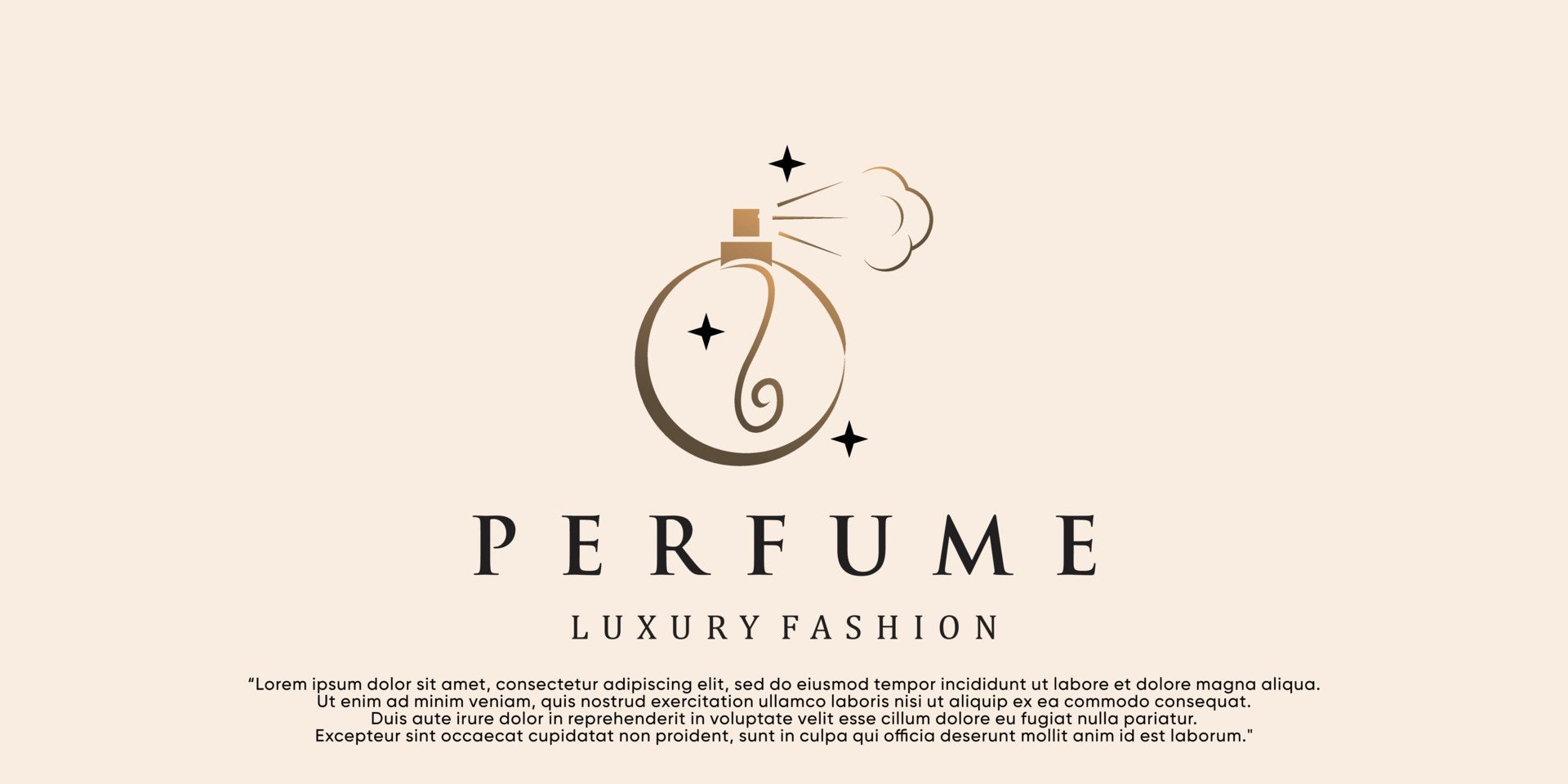 Feminine beauty perfume logo template. creative linear style