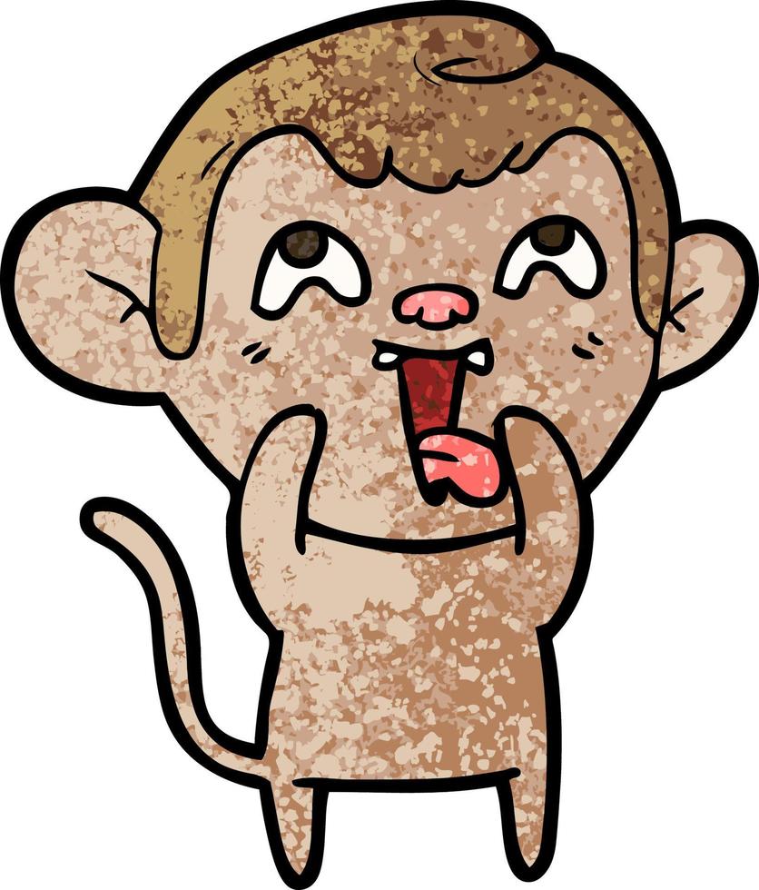 crazy cartoon monkey vector