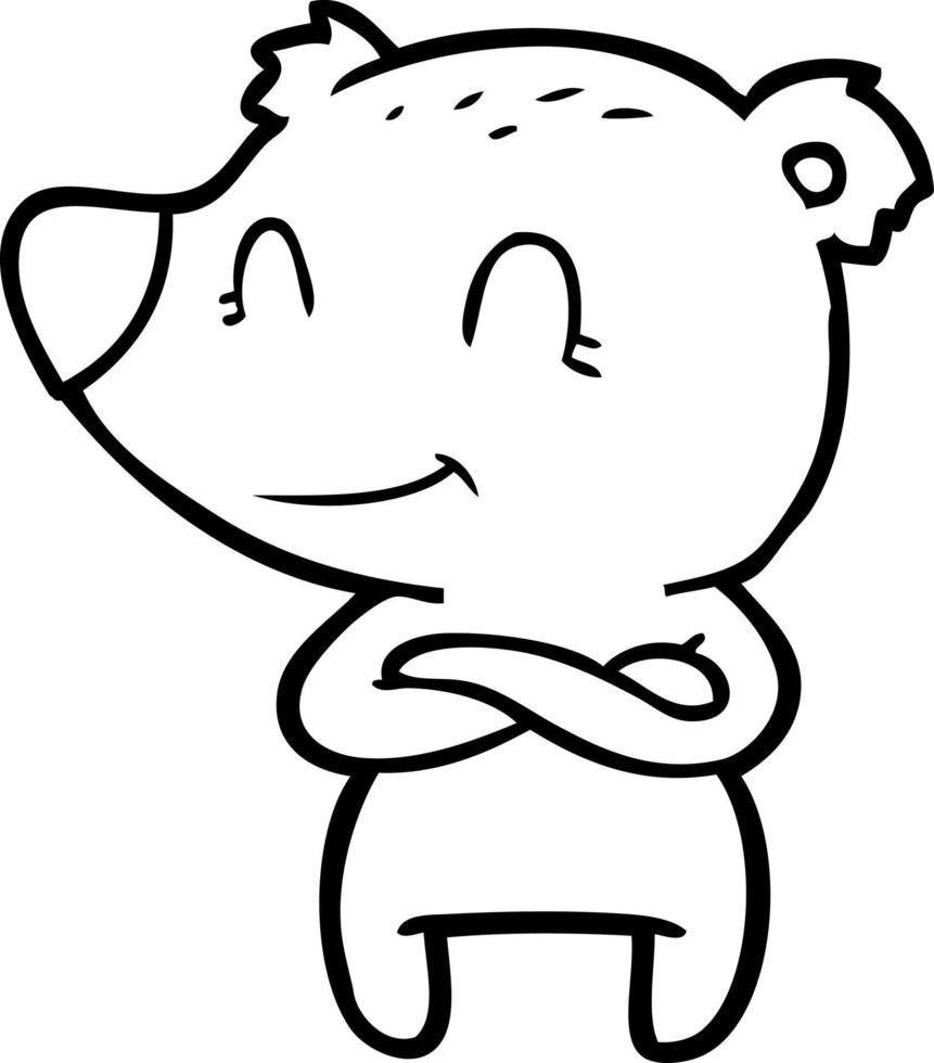 friendly bear cartoon vector