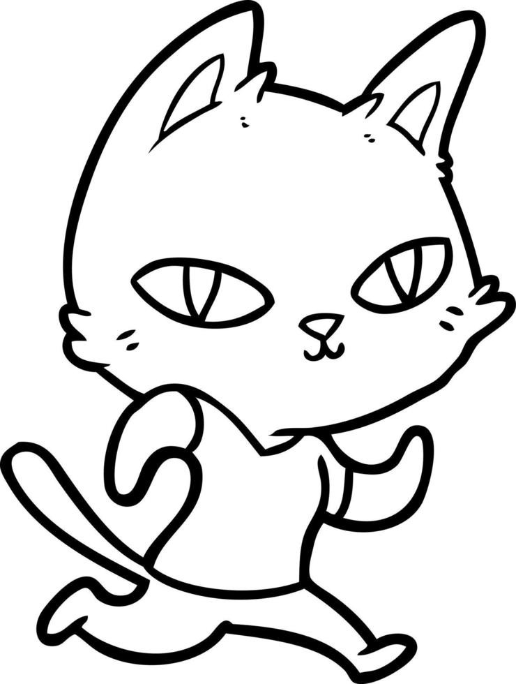 cartoon cat running vector