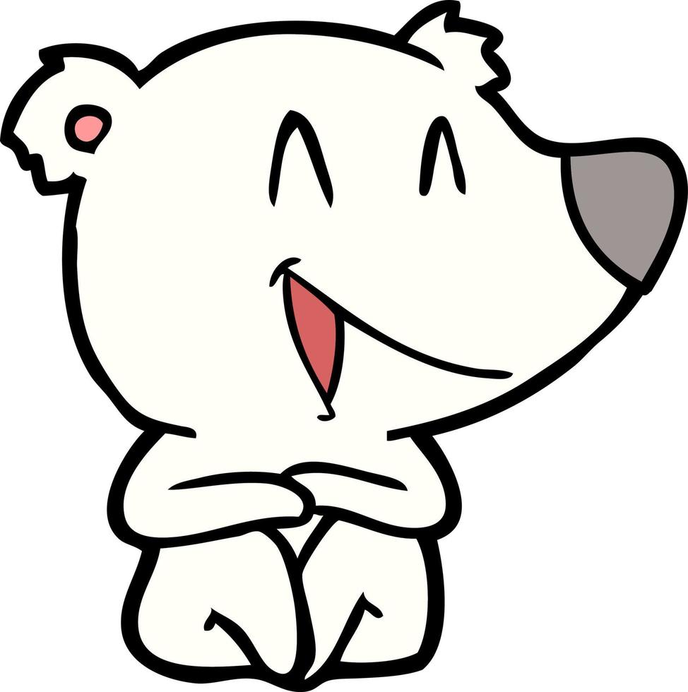 happy polar bear cartoon vector