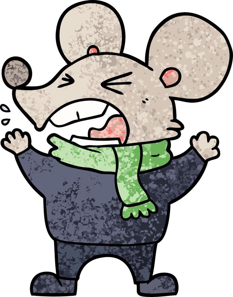 ratón enojado de dibujos animados vector