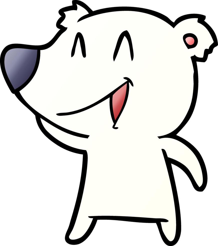 dibujos animados de oso polar feliz vector