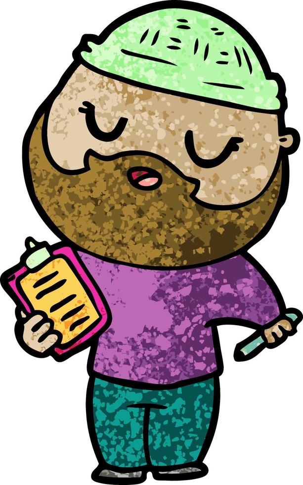 cartoon man with beard vector