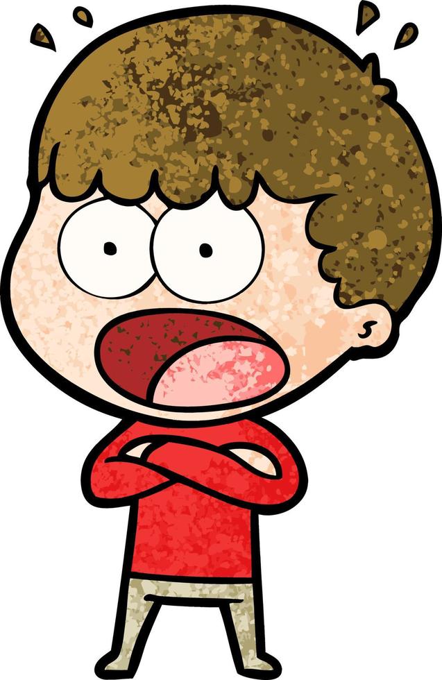 cartoon shocked man vector