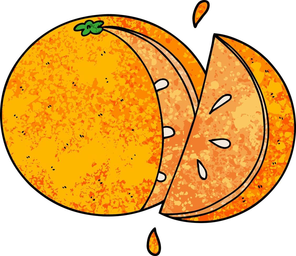 rodaja de naranja de dibujos animados vector