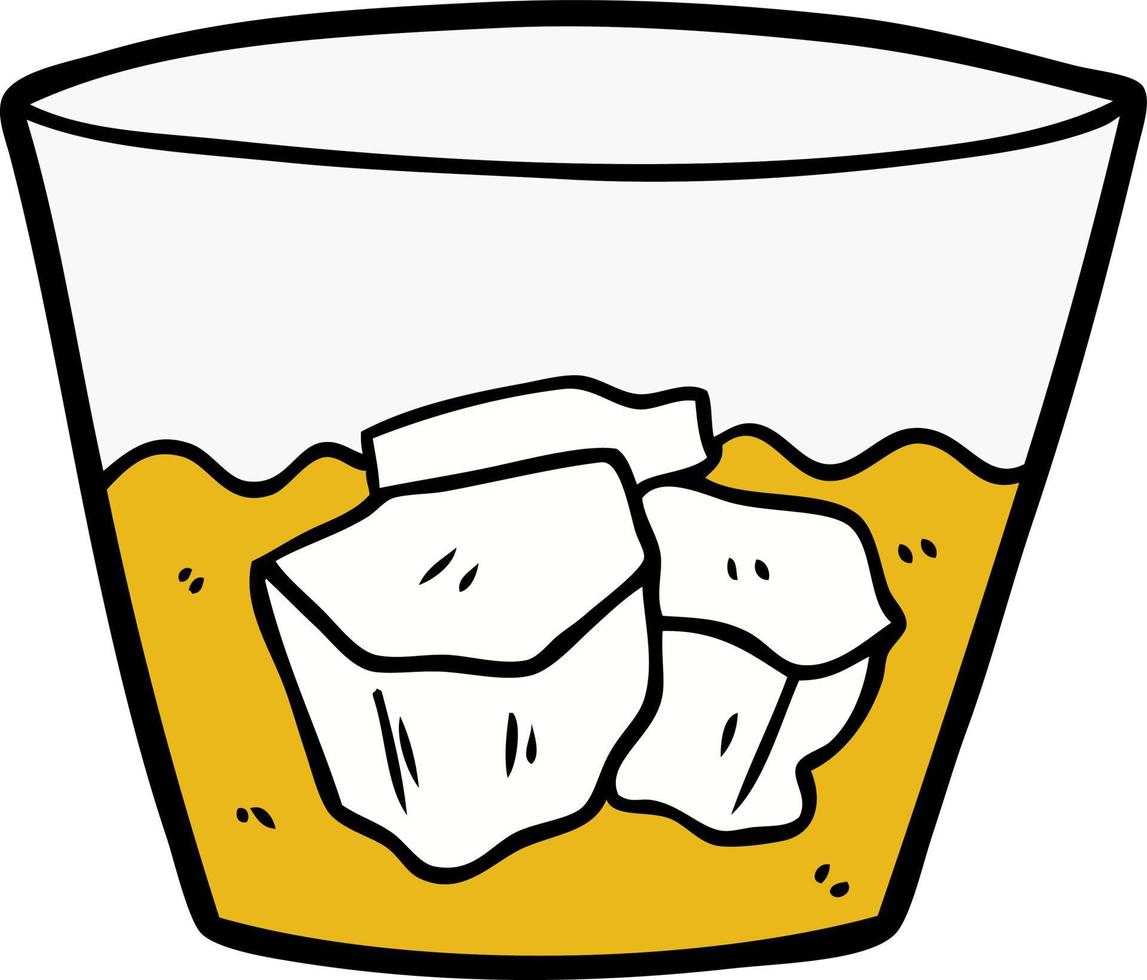 whisky de dibujos animados en vaso vector