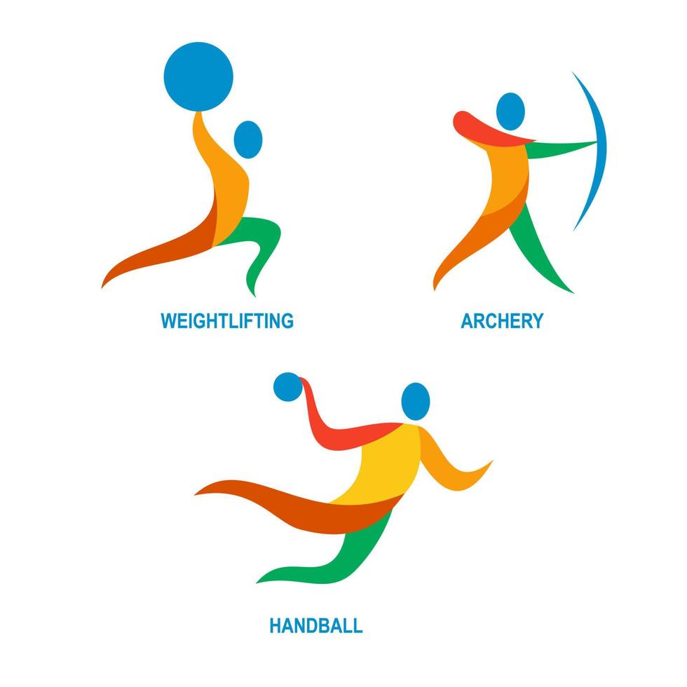 Archery Weightlifting Handball Icon vector