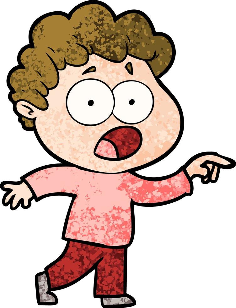 cartoon man gasping in surprise vector