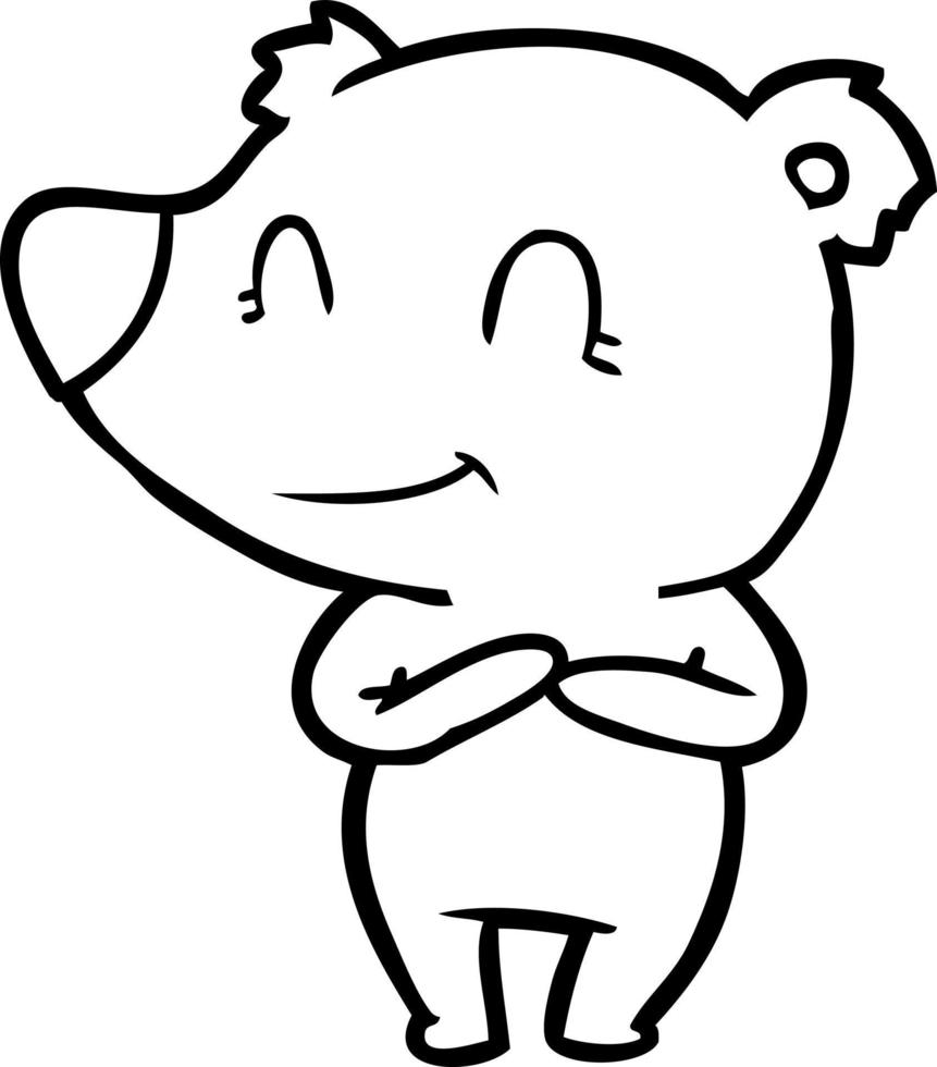 friendly bear cartoon vector