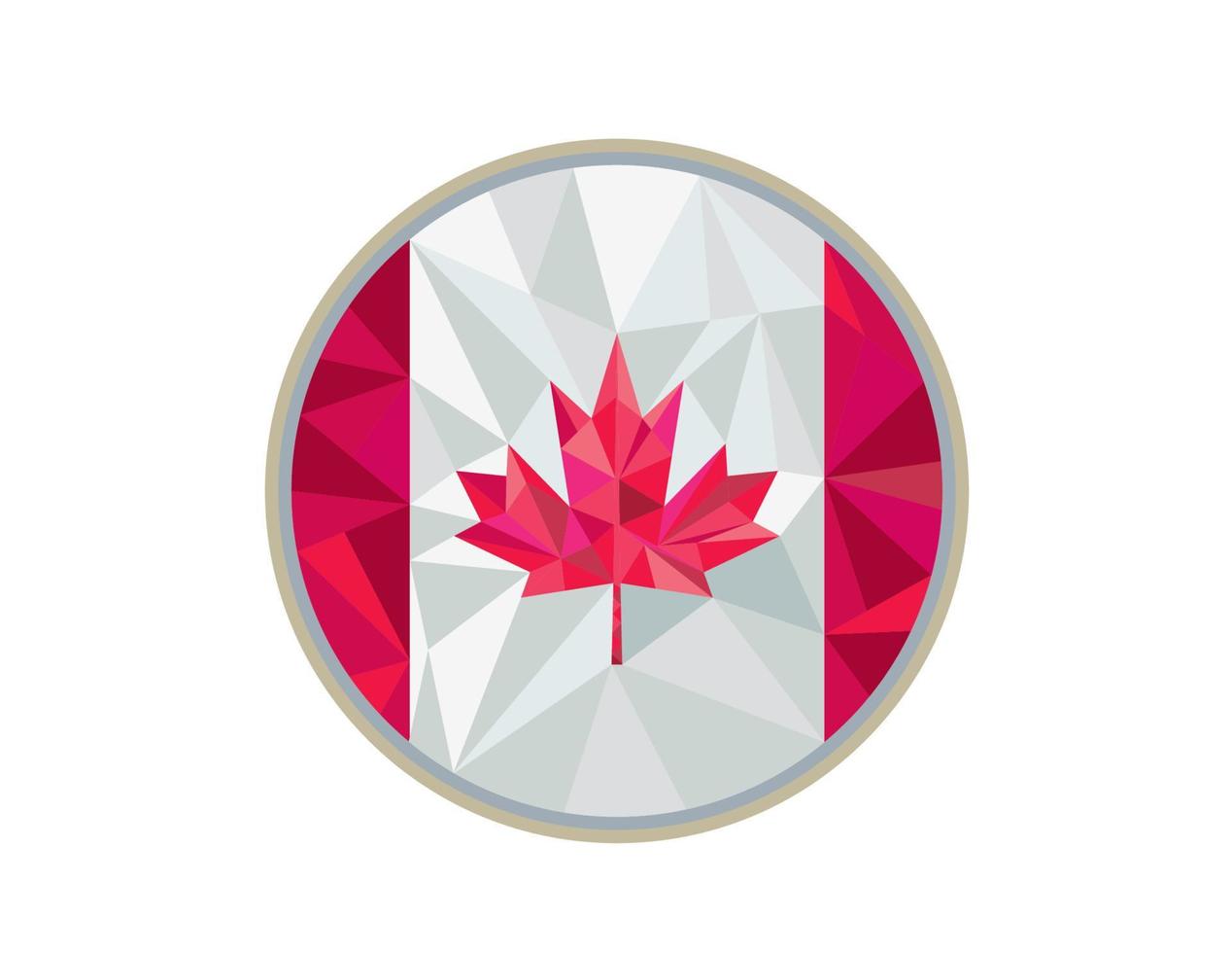 canadá bandera icono círculo bajo polígono vector