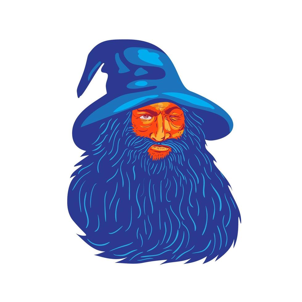Norse God Odin Beard WPA vector