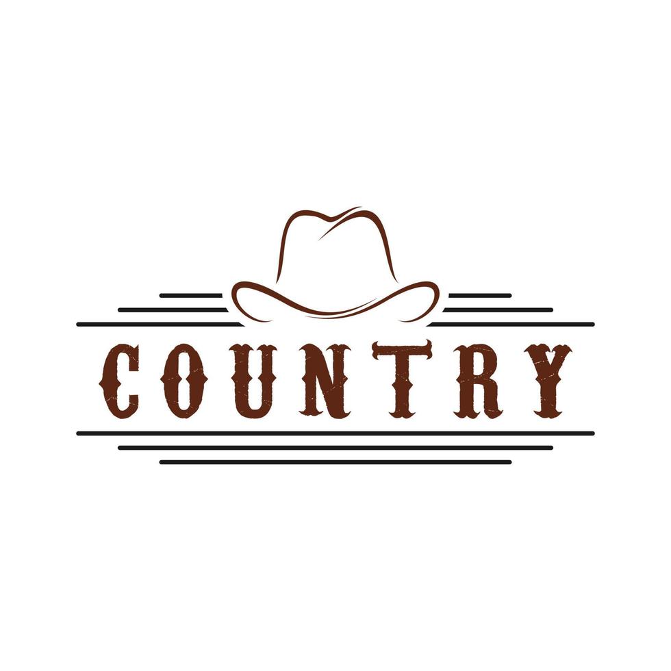 country hat logo vector