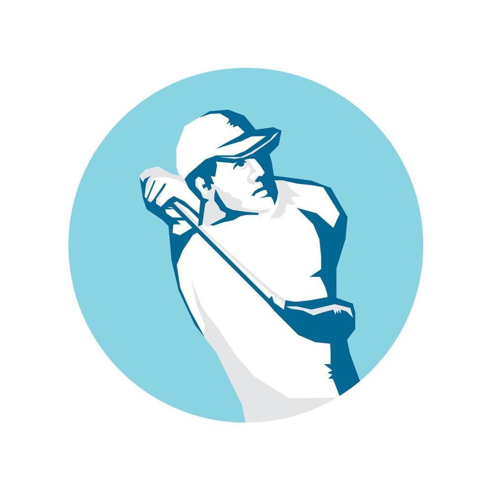 Golfer Tee Off Golf Stencil vector