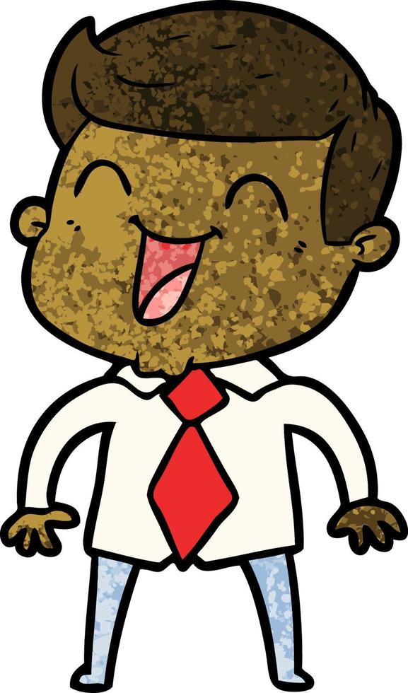 cartoon man laughing vector