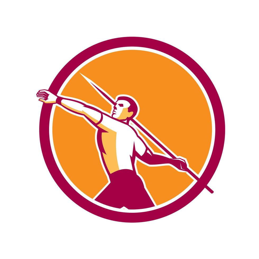 Javelin Throw Track and Field Athlete Circle vector