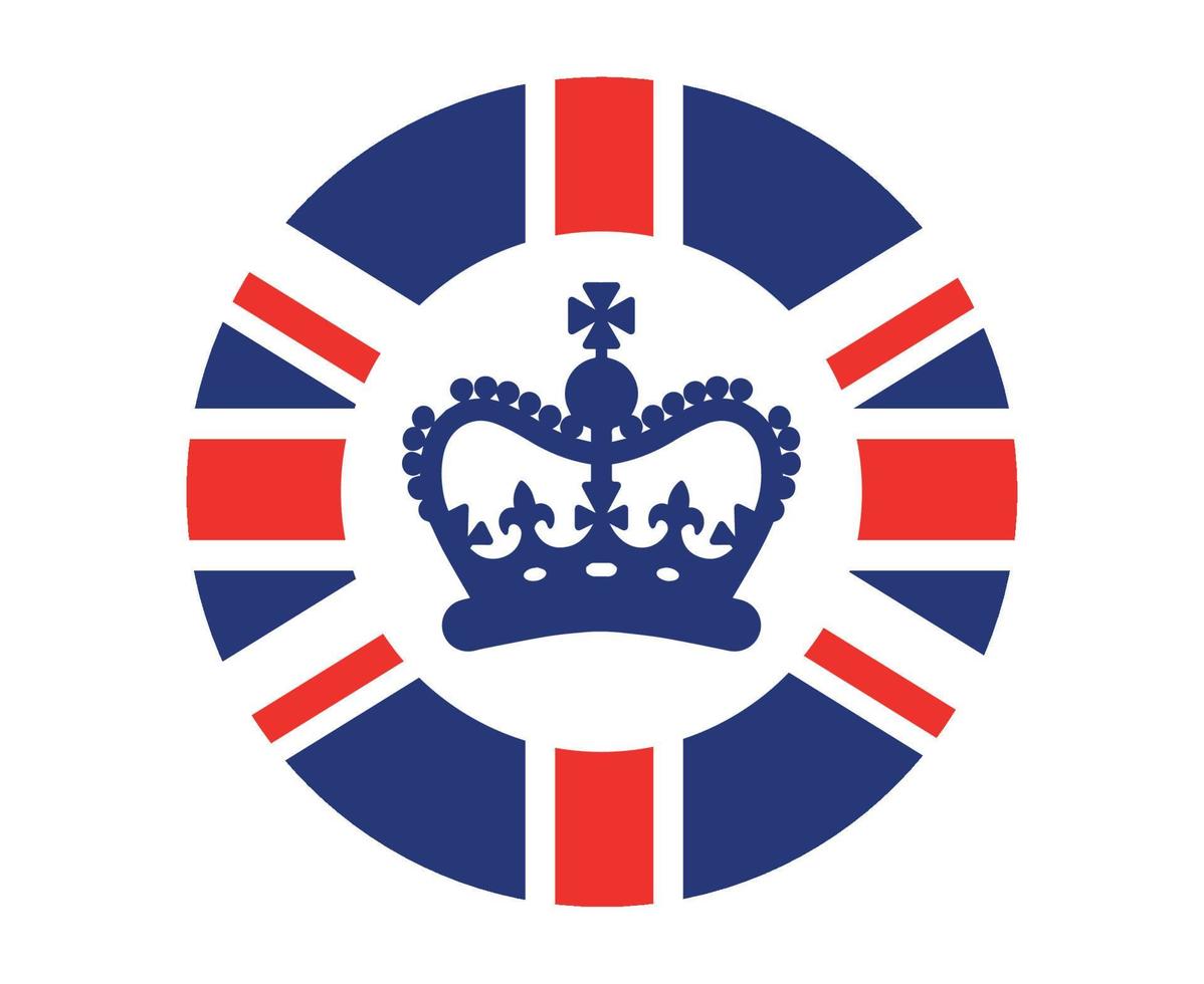 British United Kingdom Emblem With a Blue Crown National Europe Flag Icon Vector Illustration Abstract Design Element