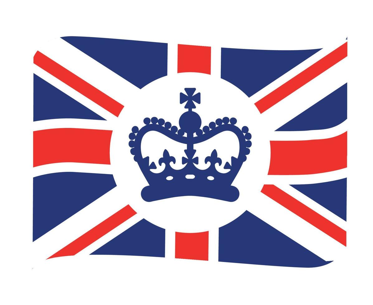 cinta de la bandera del reino unido británico con una corona azul emblema nacional de europa icono ilustración vectorial elemento de diseño abstracto vector