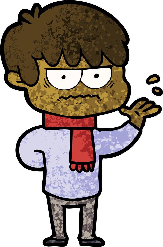 annoyed cartoon boy vector