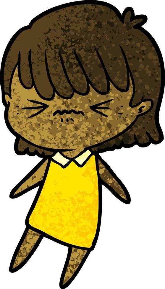 annoyed cartoon girl vector