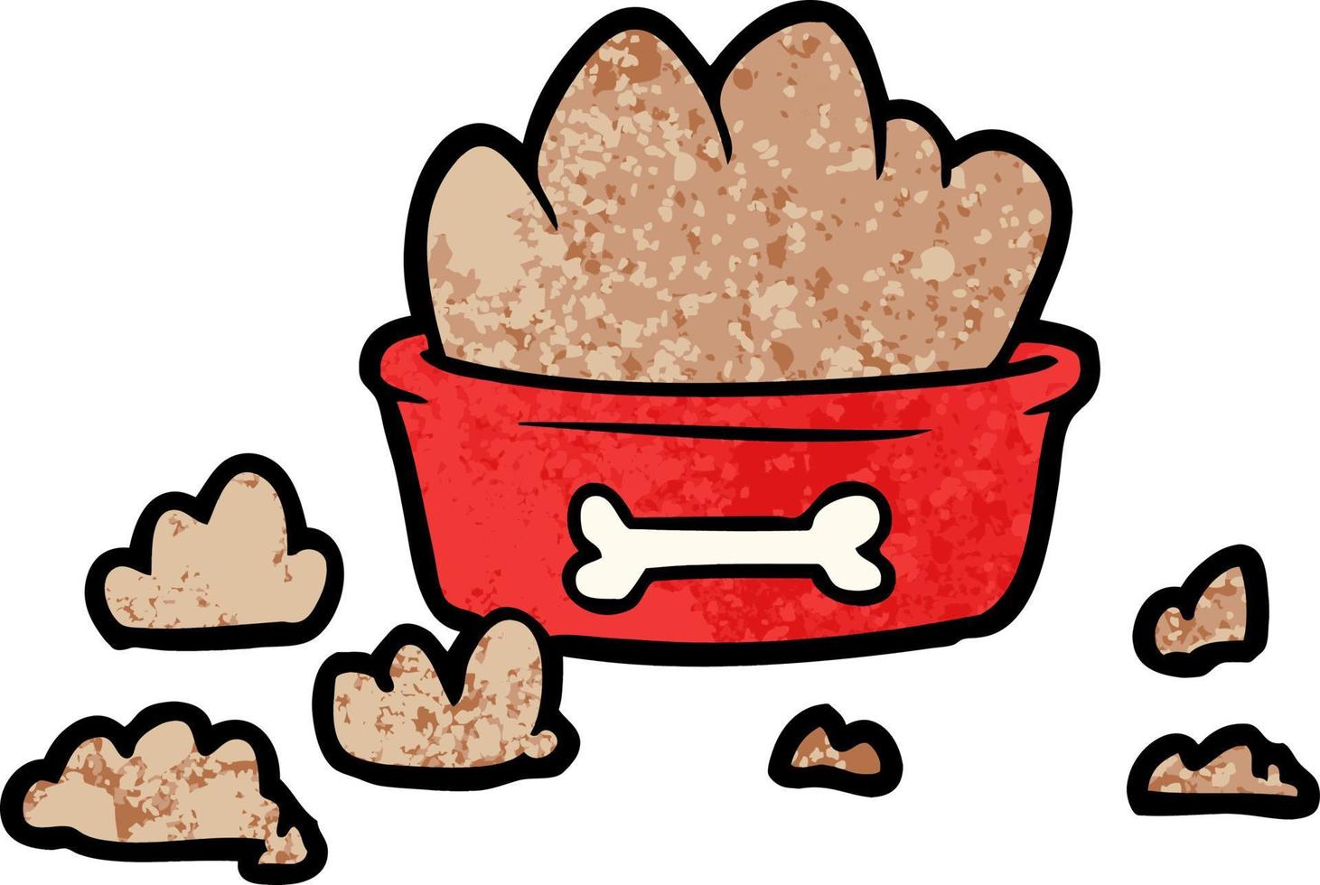 cartoon messy dog food vector