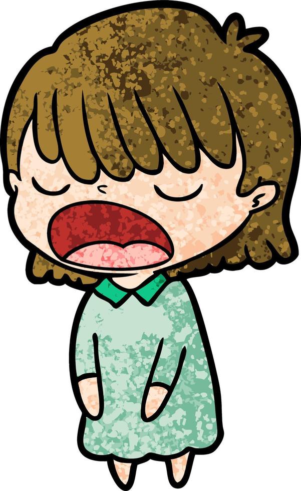 cartoon woman talking loudly vector