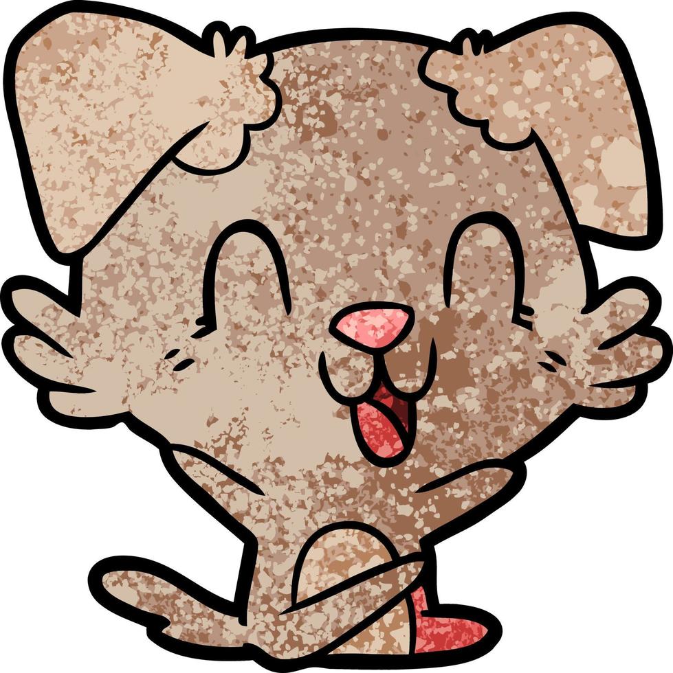 laughing cartoon dog vector