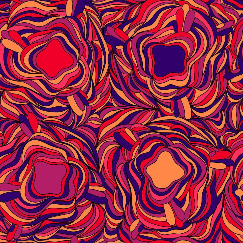 Seamless pattern background with abstract flowers, leaves vector