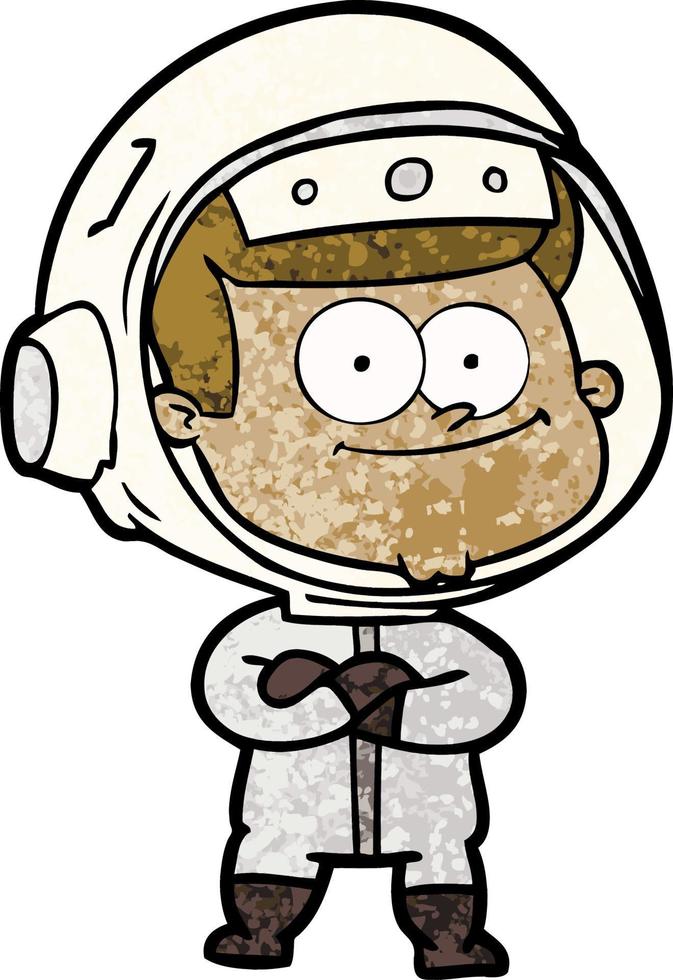 happy astronaut cartoon vector
