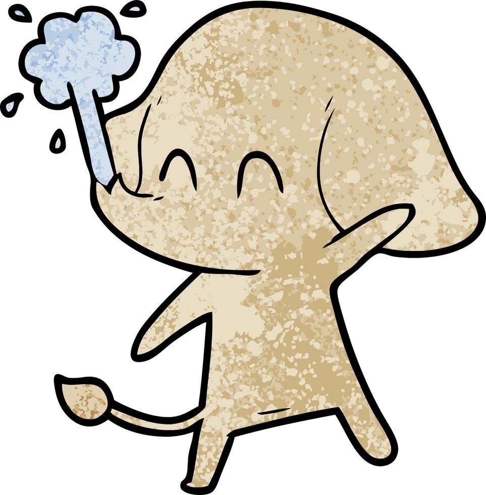 cute cartoon elephant spouting water vector
