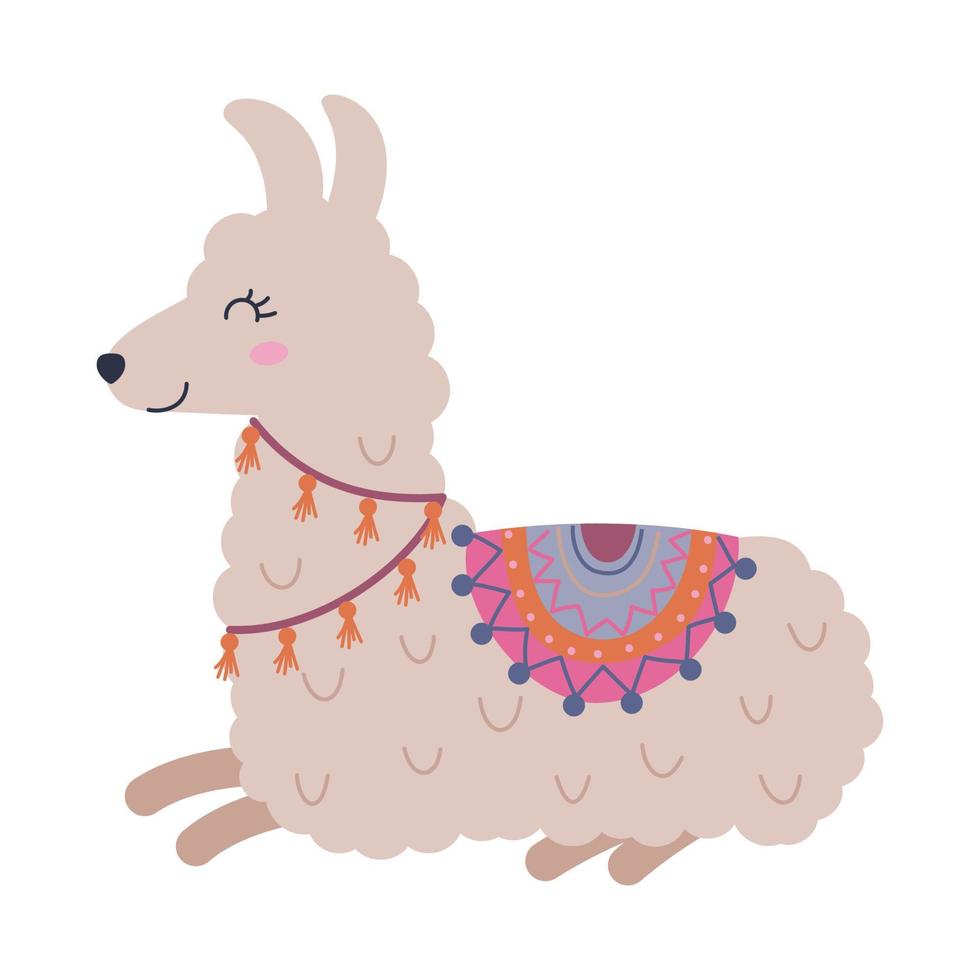 cute llama illustration vector