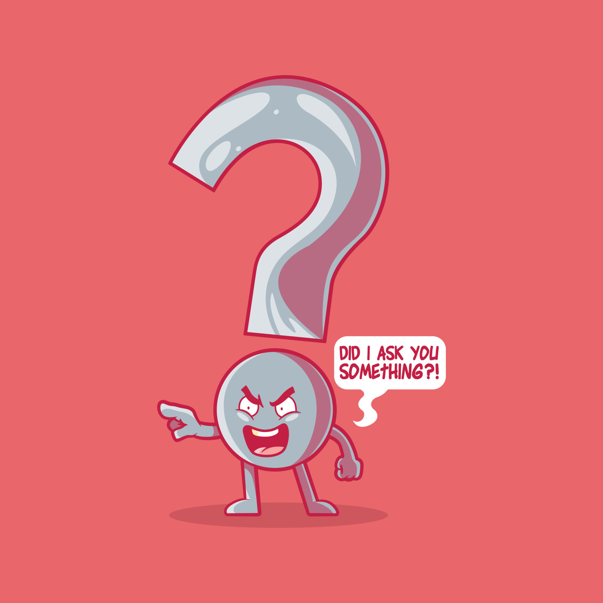 Angry question mark character vector illustration. Doubt, funny, learning  design concept. 12392030 Vector Art at Vecteezy