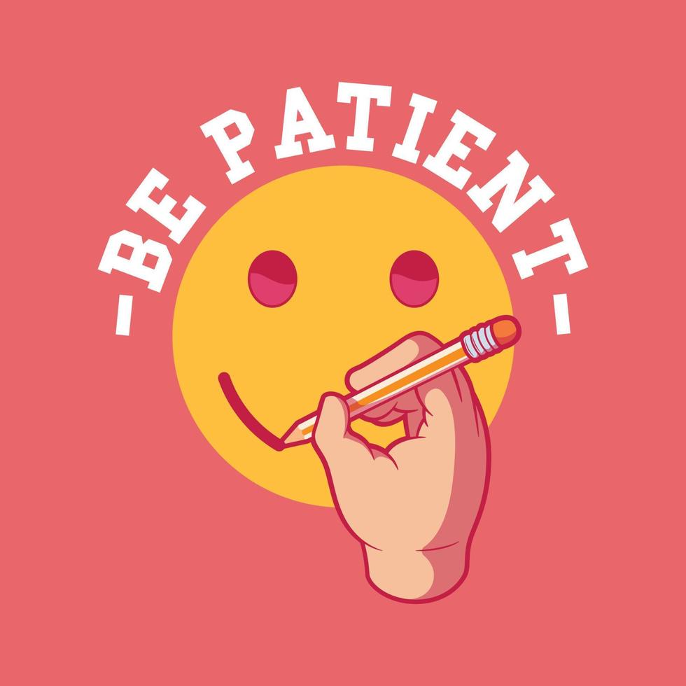 Hand drawing a smiley face vector illustration. Motivation, inspiration, sharing design concept.