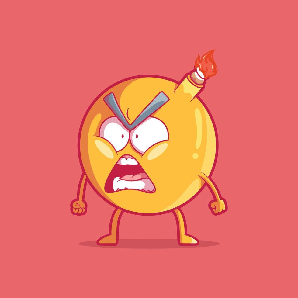 emoji bomba carácter vector ilustración. compartir, emoción, concepto de diseño de redes sociales.