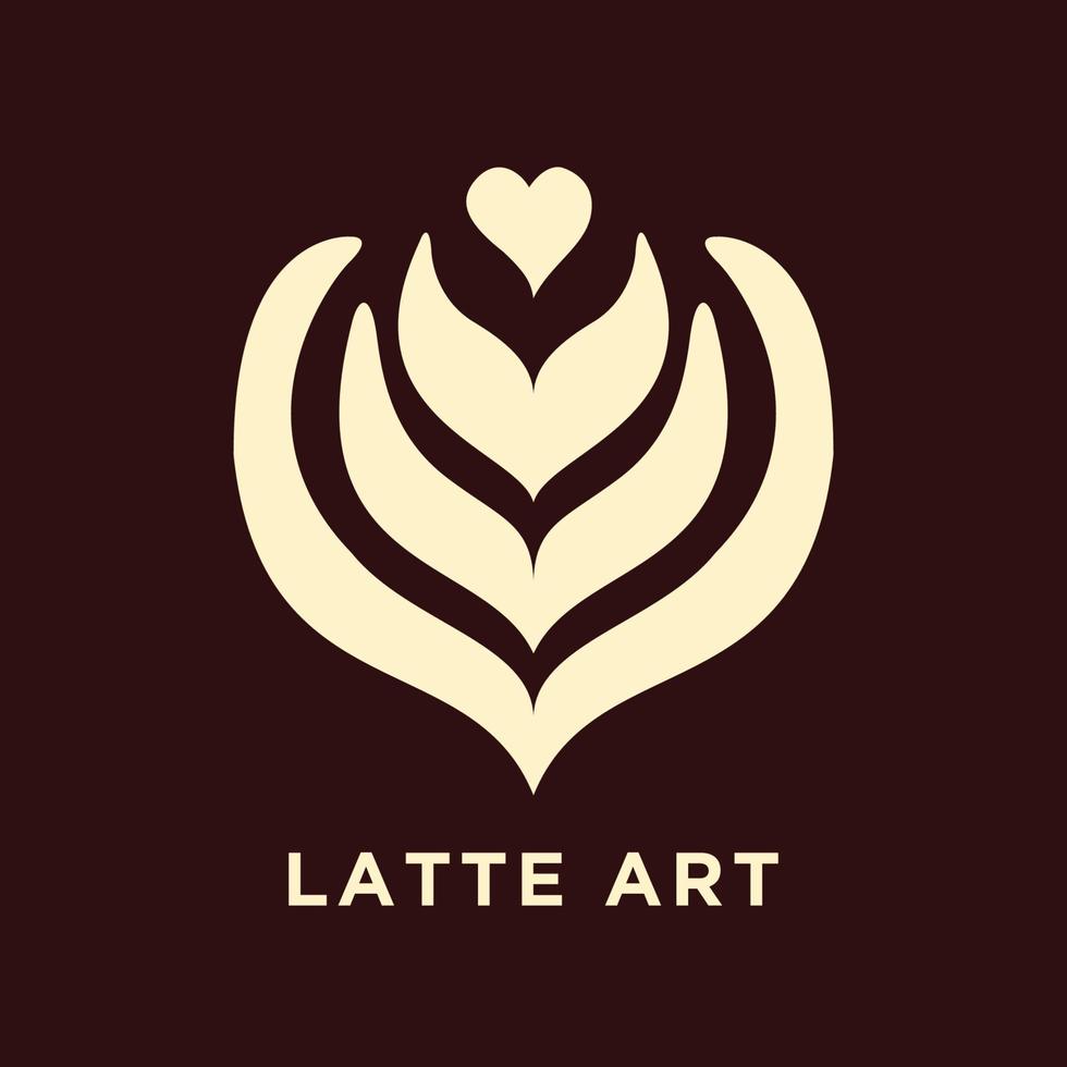 Tulip Heart Coffee latte art vector