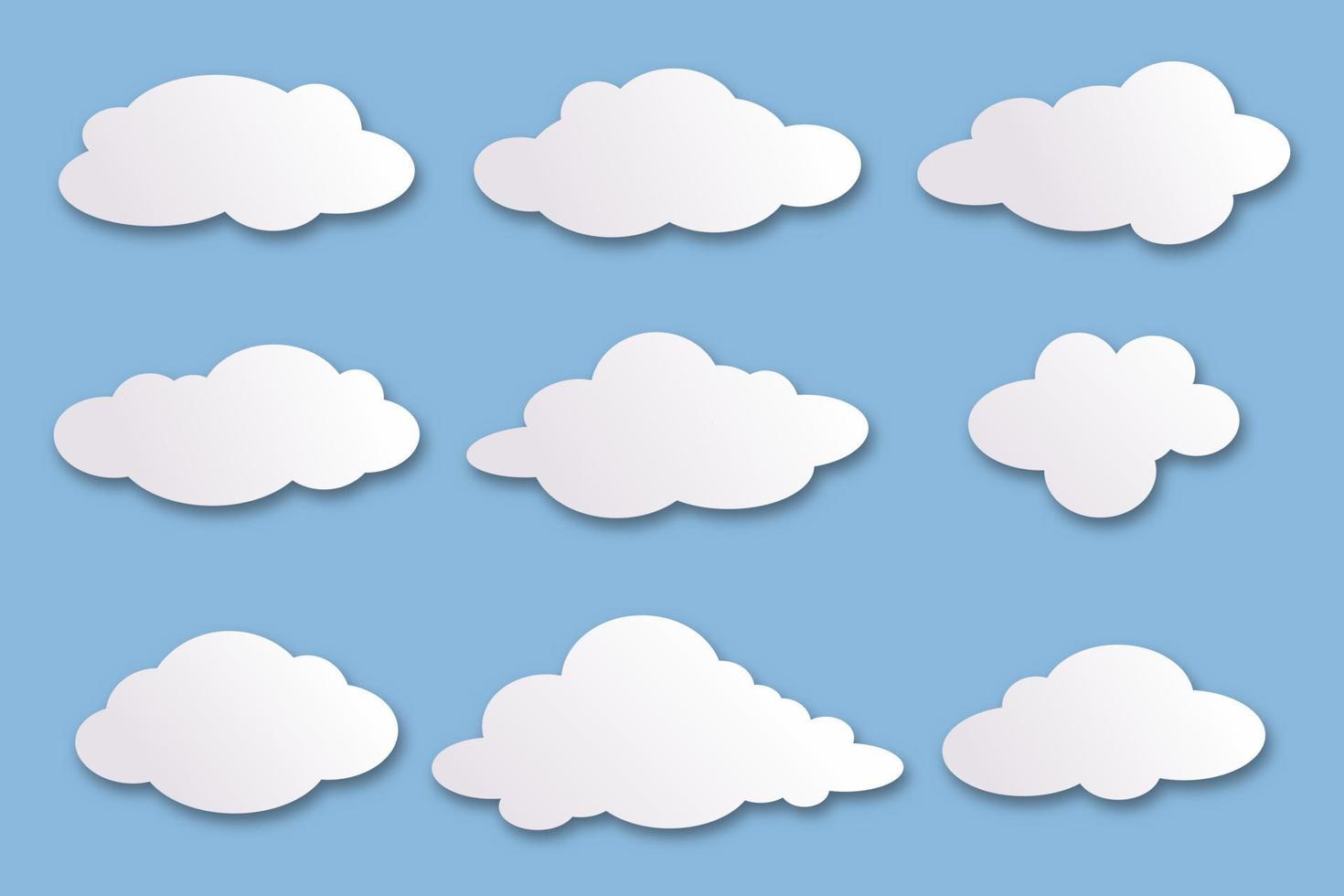White clouds on blue sky collections vector
