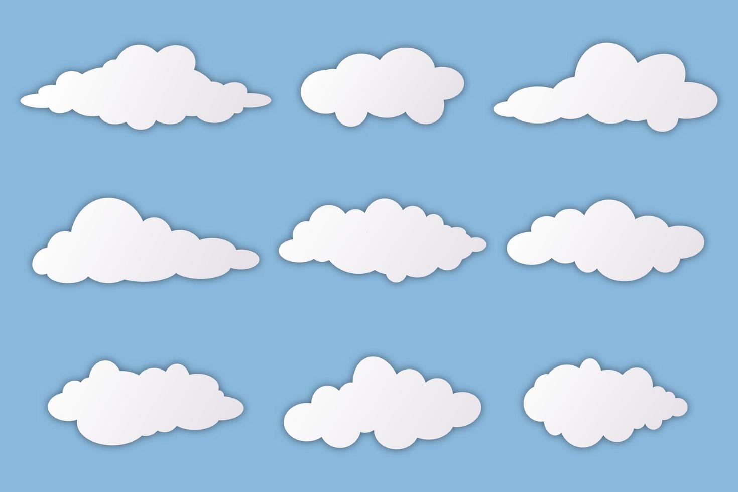 White clouds on blue sky collections vector