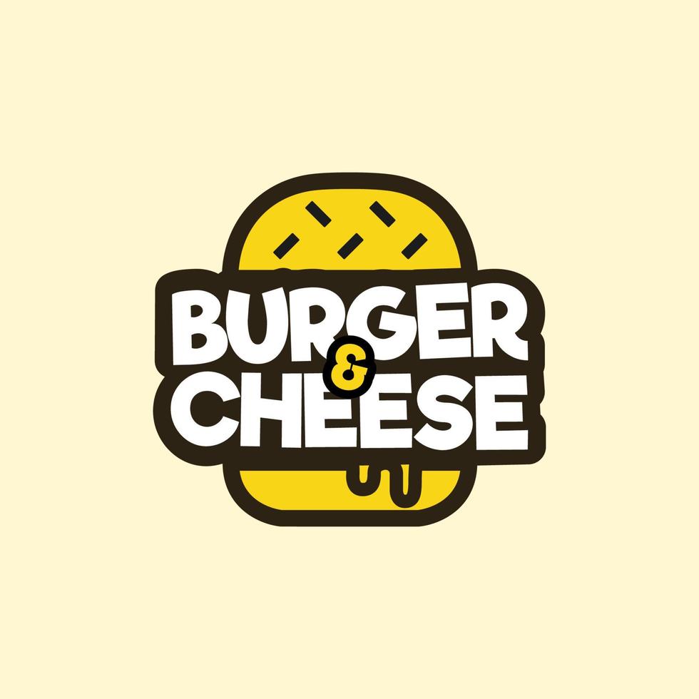 plantilla de logotipo de hamburguesa y queso vector