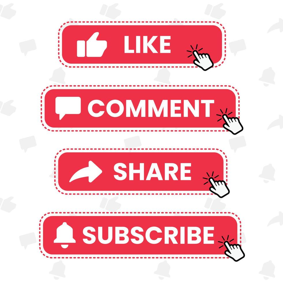 Subscribe Button With Dot Outline Vector Design Images and finger click cursor