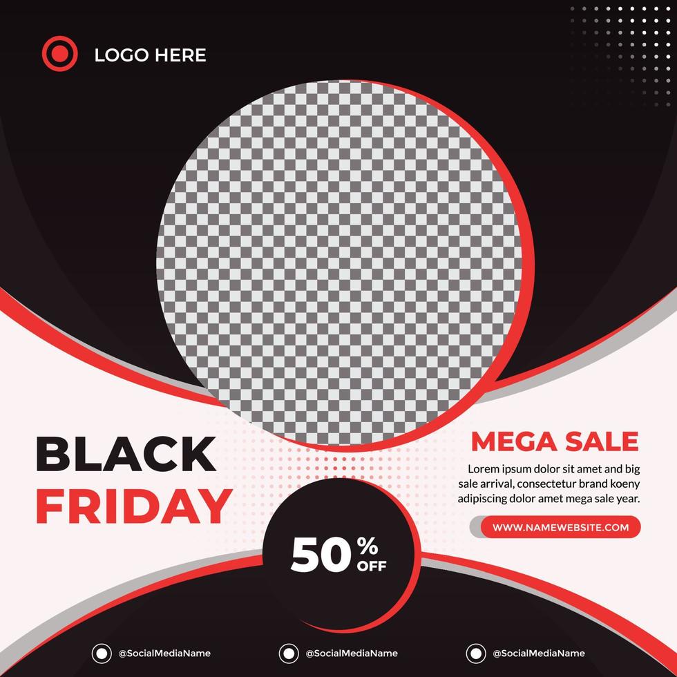 venta de viernes negro publicación en redes sociales y plantilla de banner para publicidad. plantilla de oferta especial para producto de promoción vector