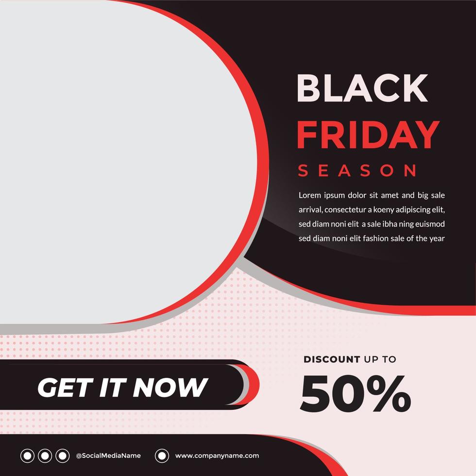 Modern Black friday sale social media post and banner template for advertisement. Special offer template design for promotion product vector