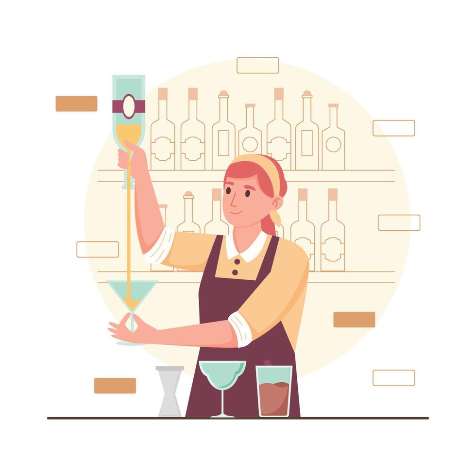 concepto de barman de cócteles vector