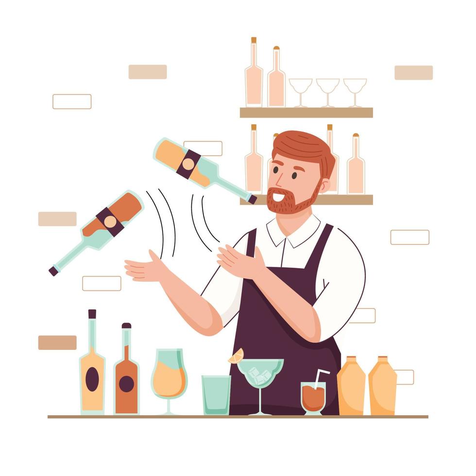 concepto de barman de cócteles vector