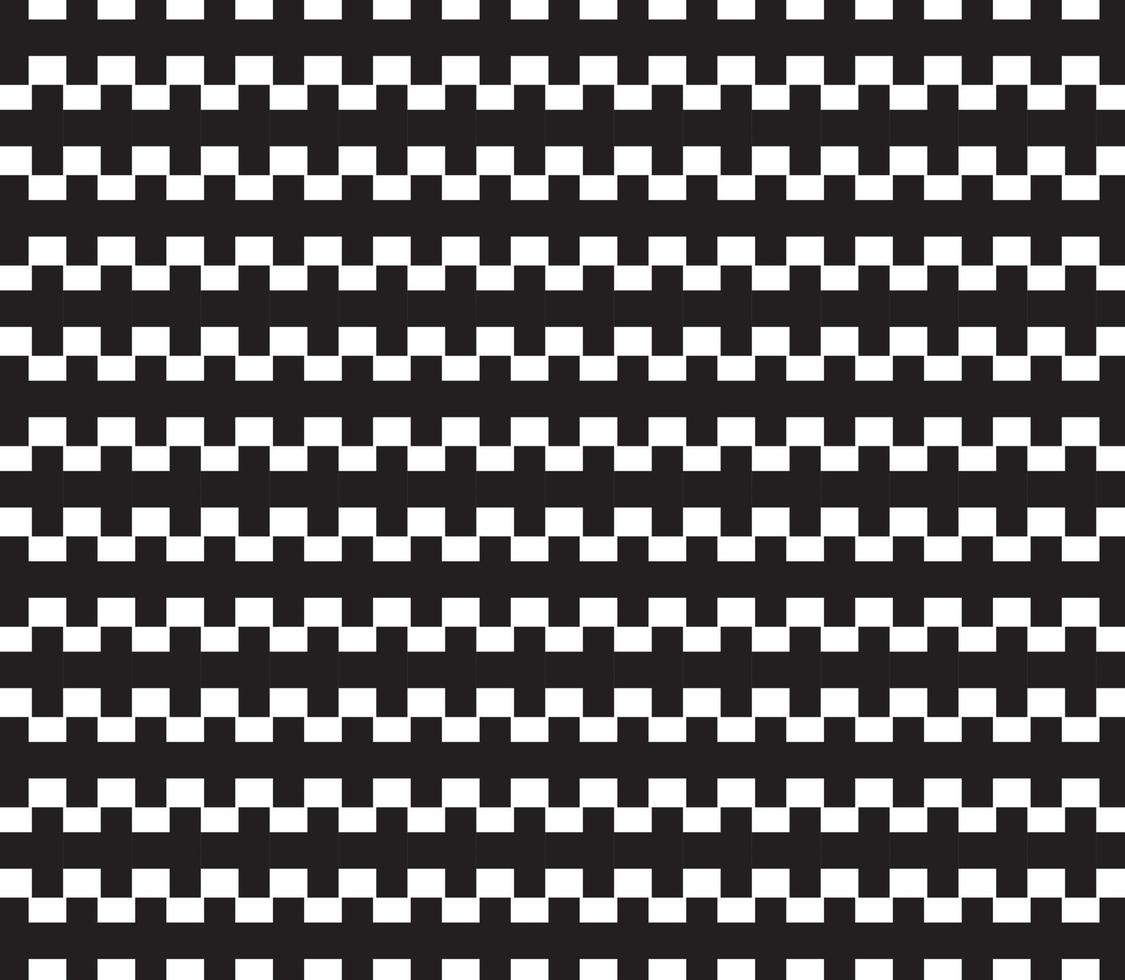 abstract pattern border Seamless black, gray and white square stripes Beautiful geometric maze pattern fabric. vector