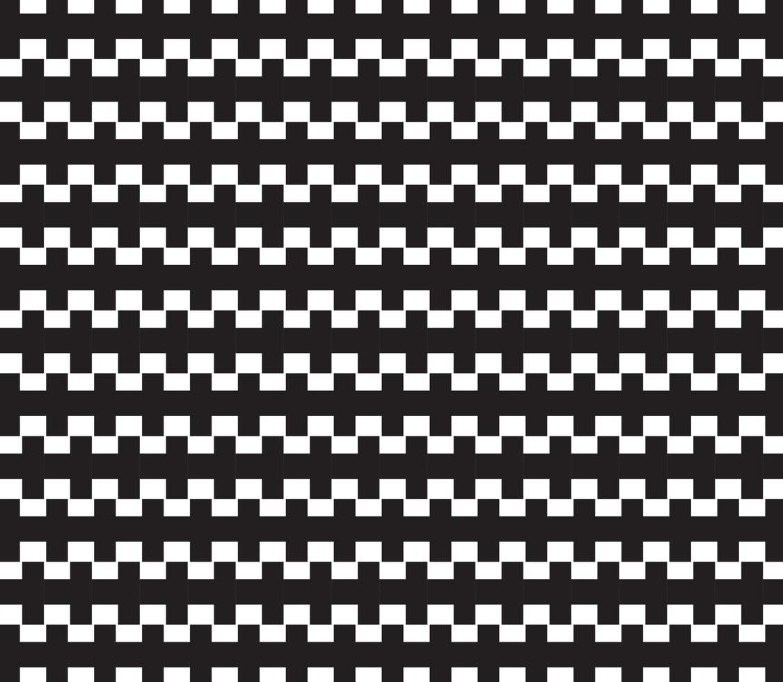 abstract pattern border Seamless black, gray and white square stripes Beautiful geometric maze pattern fabric. vector