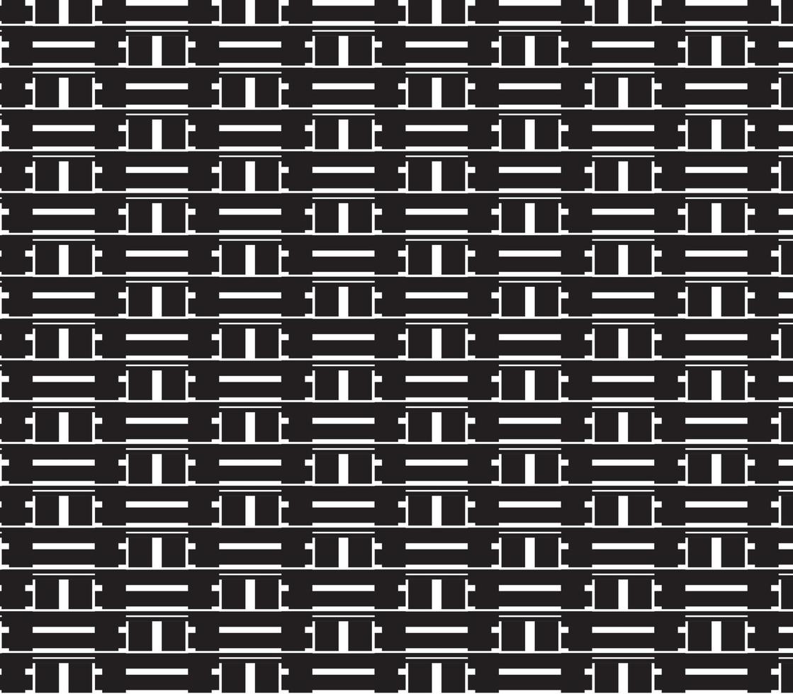 abstract pattern border Seamless black, gray and white square stripes Beautiful geometric maze pattern fabric. vector